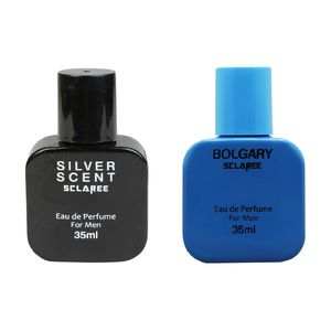 عطر جیبی مردانه اسکلاره مدل silver scent حجم 35 میلی لیتر به همراه عطر جیبی مردانه اسکلاره مدل bolgari حجم 35 میلی لیتر
